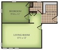 One Bedroom One Bathroom Floorplan at Garden City Apartments in Cranston RI